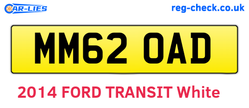 MM62OAD are the vehicle registration plates.