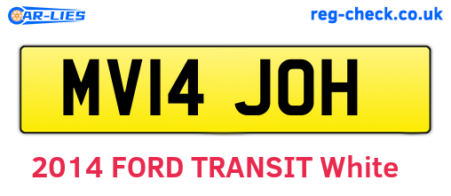 MV14JOH are the vehicle registration plates.