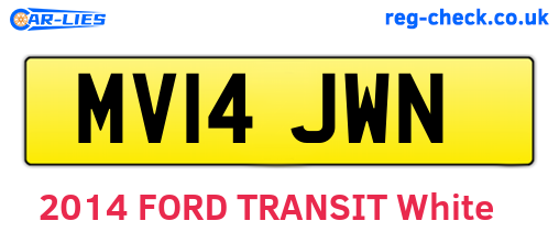 MV14JWN are the vehicle registration plates.