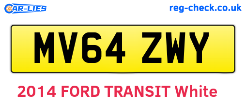 MV64ZWY are the vehicle registration plates.