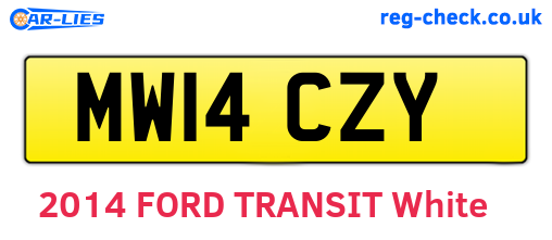 MW14CZY are the vehicle registration plates.