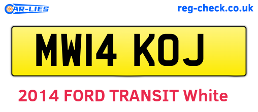 MW14KOJ are the vehicle registration plates.