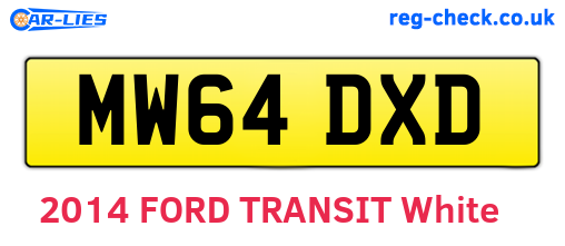 MW64DXD are the vehicle registration plates.