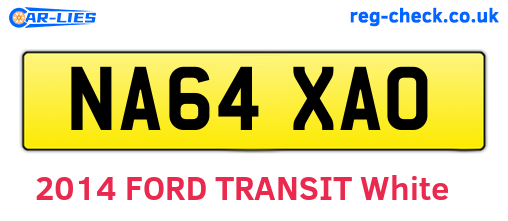 NA64XAO are the vehicle registration plates.