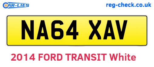 NA64XAV are the vehicle registration plates.