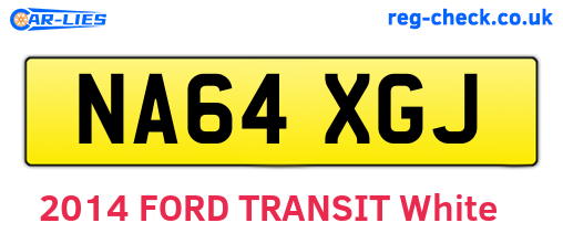 NA64XGJ are the vehicle registration plates.