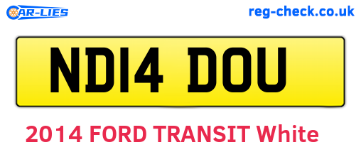 ND14DOU are the vehicle registration plates.