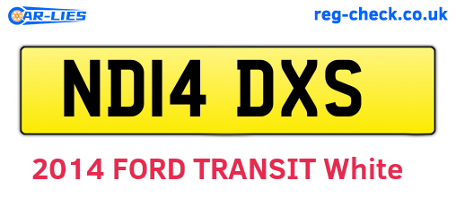ND14DXS are the vehicle registration plates.