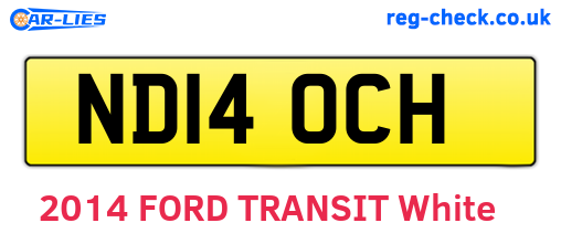 ND14OCH are the vehicle registration plates.