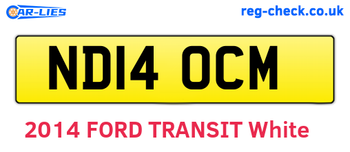 ND14OCM are the vehicle registration plates.