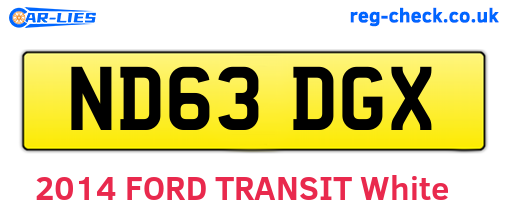 ND63DGX are the vehicle registration plates.