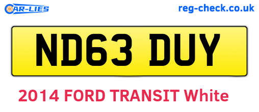 ND63DUY are the vehicle registration plates.