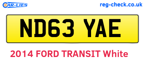 ND63YAE are the vehicle registration plates.