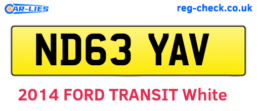ND63YAV are the vehicle registration plates.