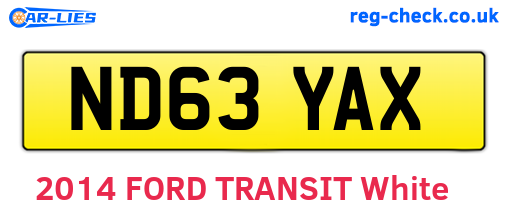 ND63YAX are the vehicle registration plates.