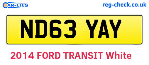 ND63YAY are the vehicle registration plates.