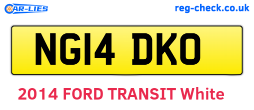 NG14DKO are the vehicle registration plates.