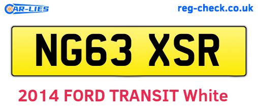 NG63XSR are the vehicle registration plates.