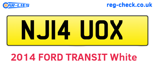 NJ14UOX are the vehicle registration plates.