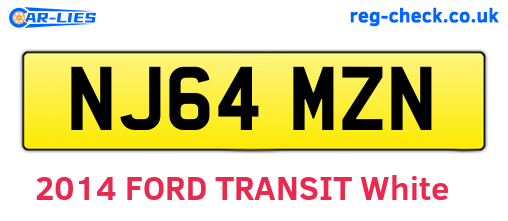 NJ64MZN are the vehicle registration plates.