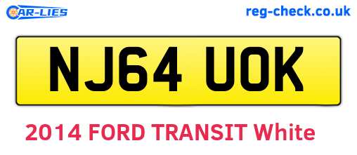 NJ64UOK are the vehicle registration plates.