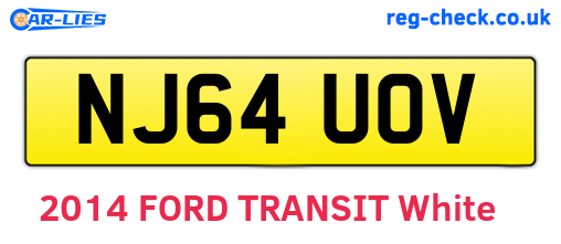 NJ64UOV are the vehicle registration plates.
