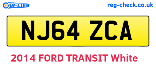 NJ64ZCA are the vehicle registration plates.