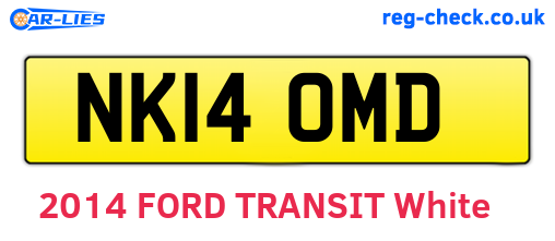 NK14OMD are the vehicle registration plates.