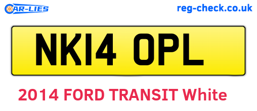 NK14OPL are the vehicle registration plates.