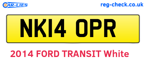 NK14OPR are the vehicle registration plates.