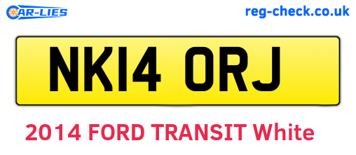 NK14ORJ are the vehicle registration plates.