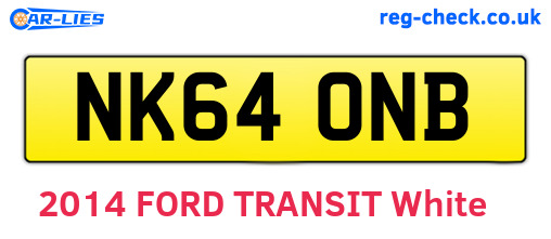 NK64ONB are the vehicle registration plates.