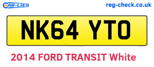 NK64YTO are the vehicle registration plates.