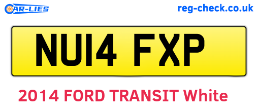NU14FXP are the vehicle registration plates.
