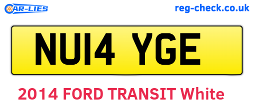 NU14YGE are the vehicle registration plates.