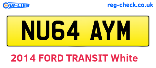 NU64AYM are the vehicle registration plates.