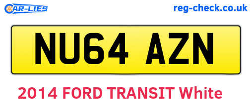 NU64AZN are the vehicle registration plates.