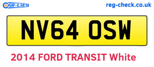 NV64OSW are the vehicle registration plates.