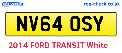 NV64OSY are the vehicle registration plates.