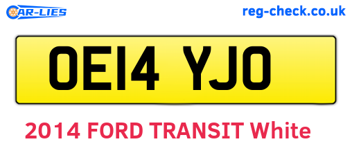 OE14YJO are the vehicle registration plates.