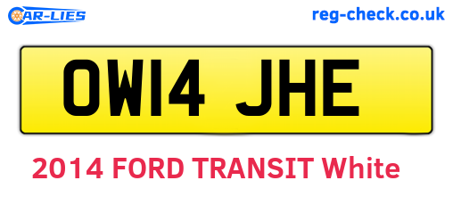 OW14JHE are the vehicle registration plates.