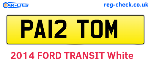 PA12TOM are the vehicle registration plates.