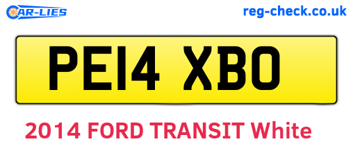PE14XBO are the vehicle registration plates.