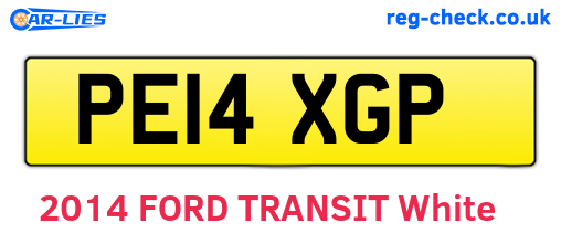 PE14XGP are the vehicle registration plates.