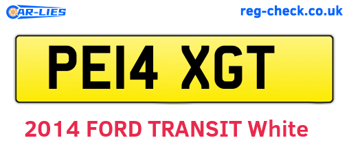 PE14XGT are the vehicle registration plates.