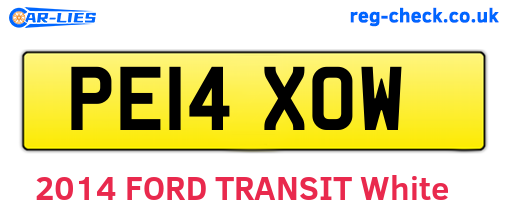PE14XOW are the vehicle registration plates.