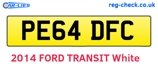 PE64DFC are the vehicle registration plates.
