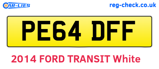 PE64DFF are the vehicle registration plates.