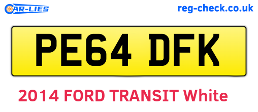 PE64DFK are the vehicle registration plates.