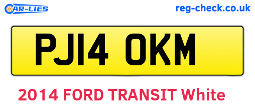 PJ14OKM are the vehicle registration plates.